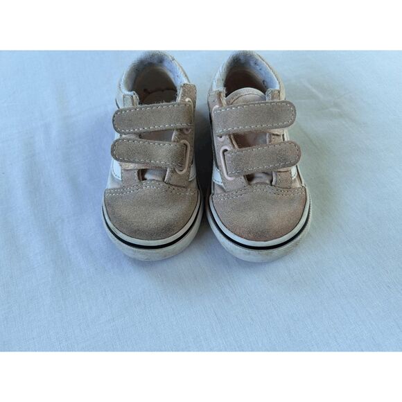 Girls Toddler's Van's Off The Wall Shoe Set Gray/Pink Size 5 and 5.5 - Picture 4 of 8